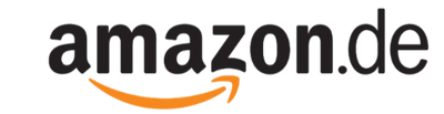 Amazon.de logo with black text and orange smiley icon on a white background