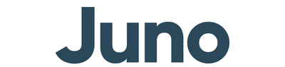 Juno logo in blue on a white background