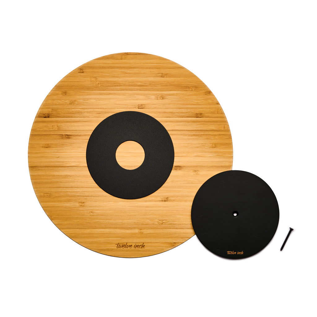 Small and big Twelve Inch disc in black, with the black screw
